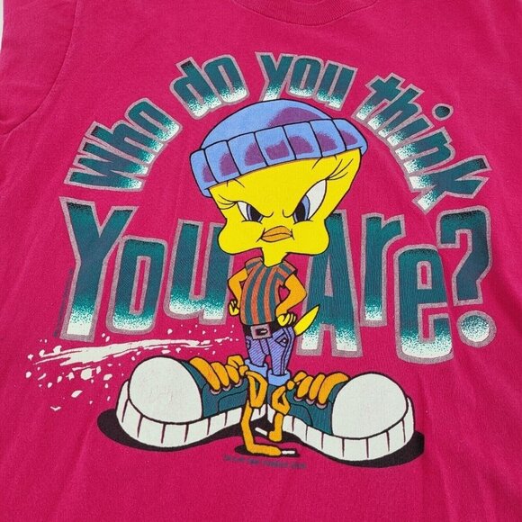 Tweety Bird Tee Size Large Pink Vintage VTG 90's‎ Warner Bros - Picture 3 of 8